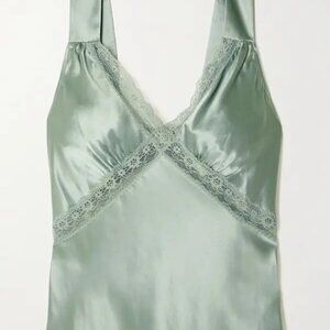 Reformation XS Vendome Cerulean Lace Trim Silk Camisole